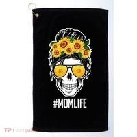 Mom Life Sunflower Skull Golf Towel thumb 0