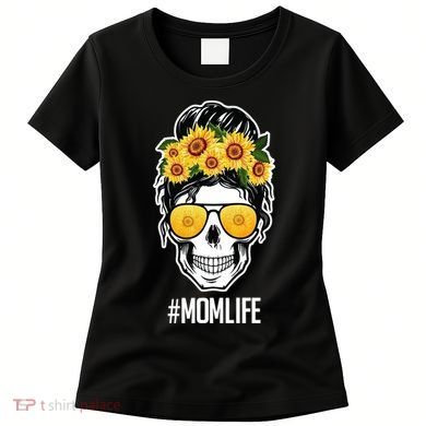 Mom Life Sunflower Skull Women's T-Shirt