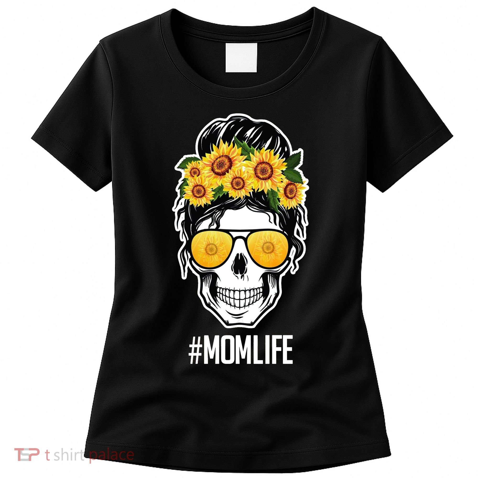 Mom Life Sunflower Skull Women's T-Shirt
