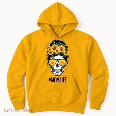 Mom Life Sunflower Skull Hoodie