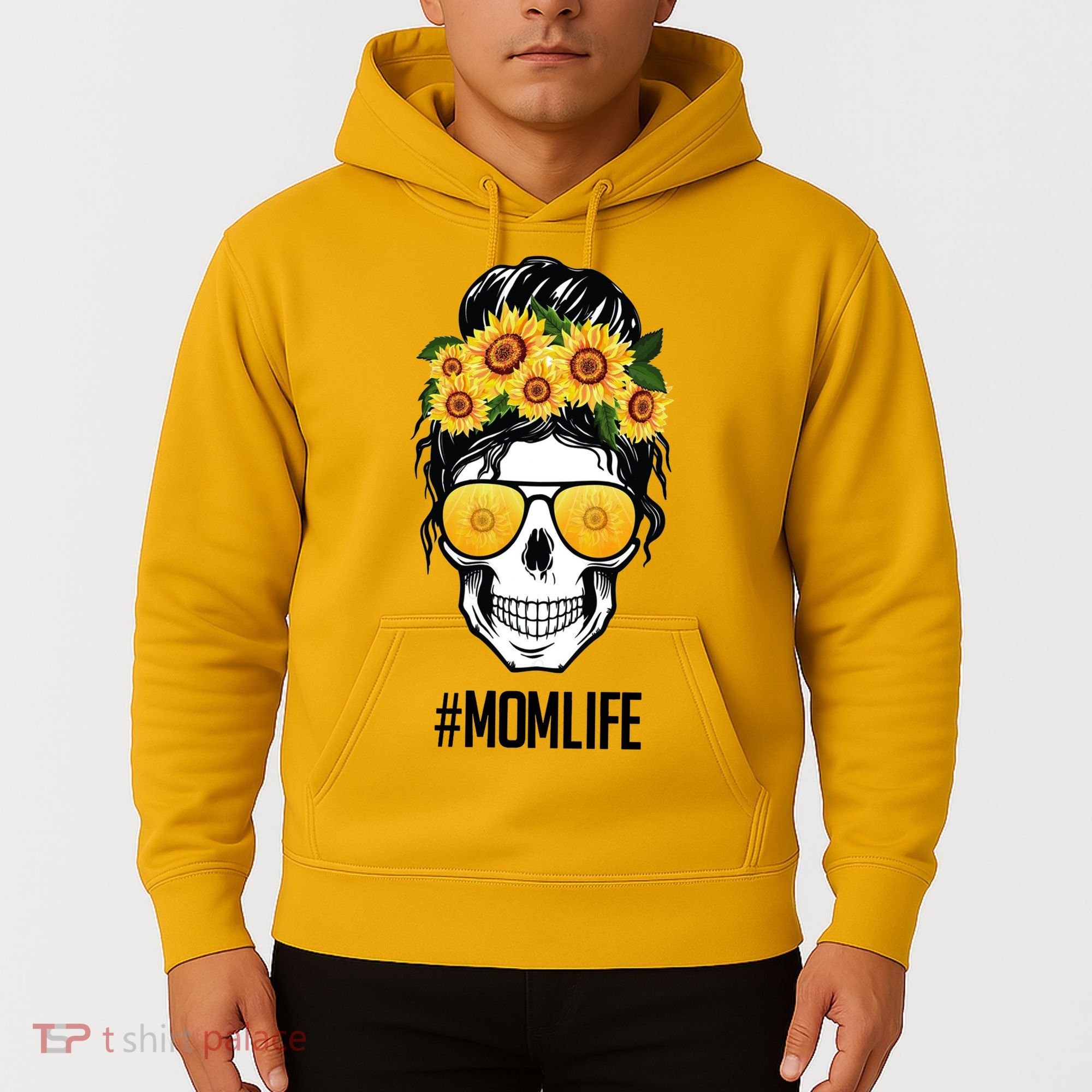 Mom Life Sunflower Skull Hoodie