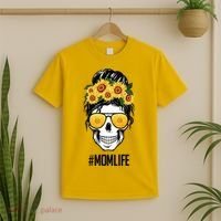 Mom Life Sunflower Skull T-Shirt thumb 2