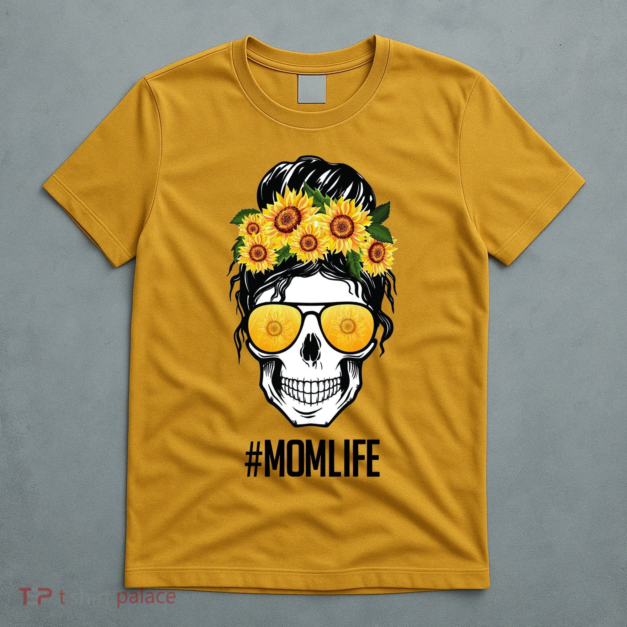 Mom Life Sunflower Skull T-Shirt