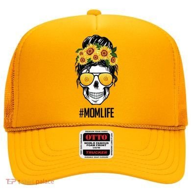 Mom Life Sunflower Skull Hat