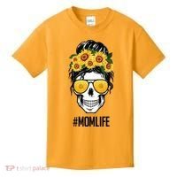 Mom Life Sunflower Skull Kids T-Shirt thumb 0
