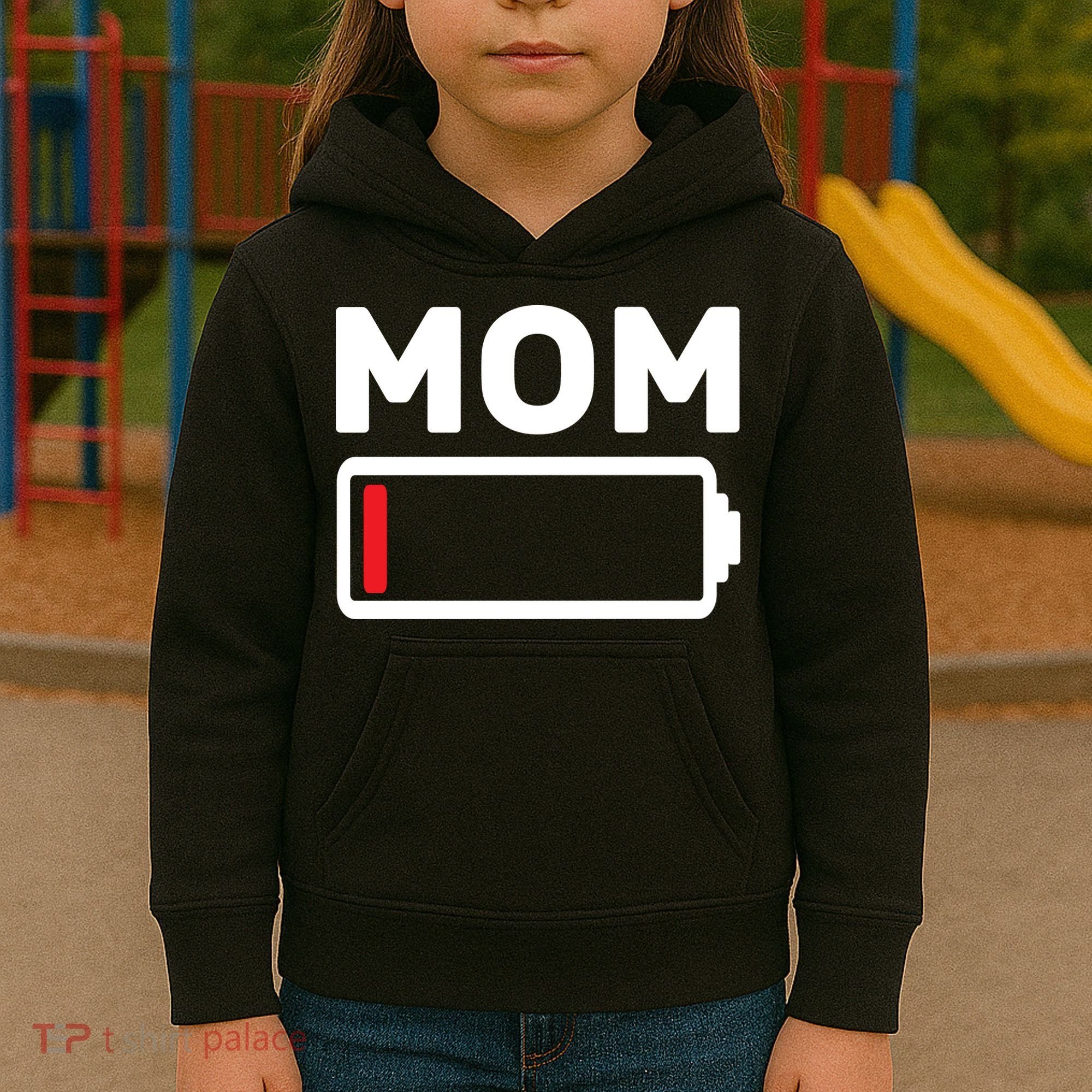 Mom Low Battery Kids Hoodie
