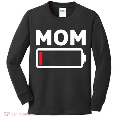 Mom Low Battery Kids Long Sleeve Shirt
