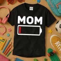 Mom Low Battery Kids T-Shirt thumb 3