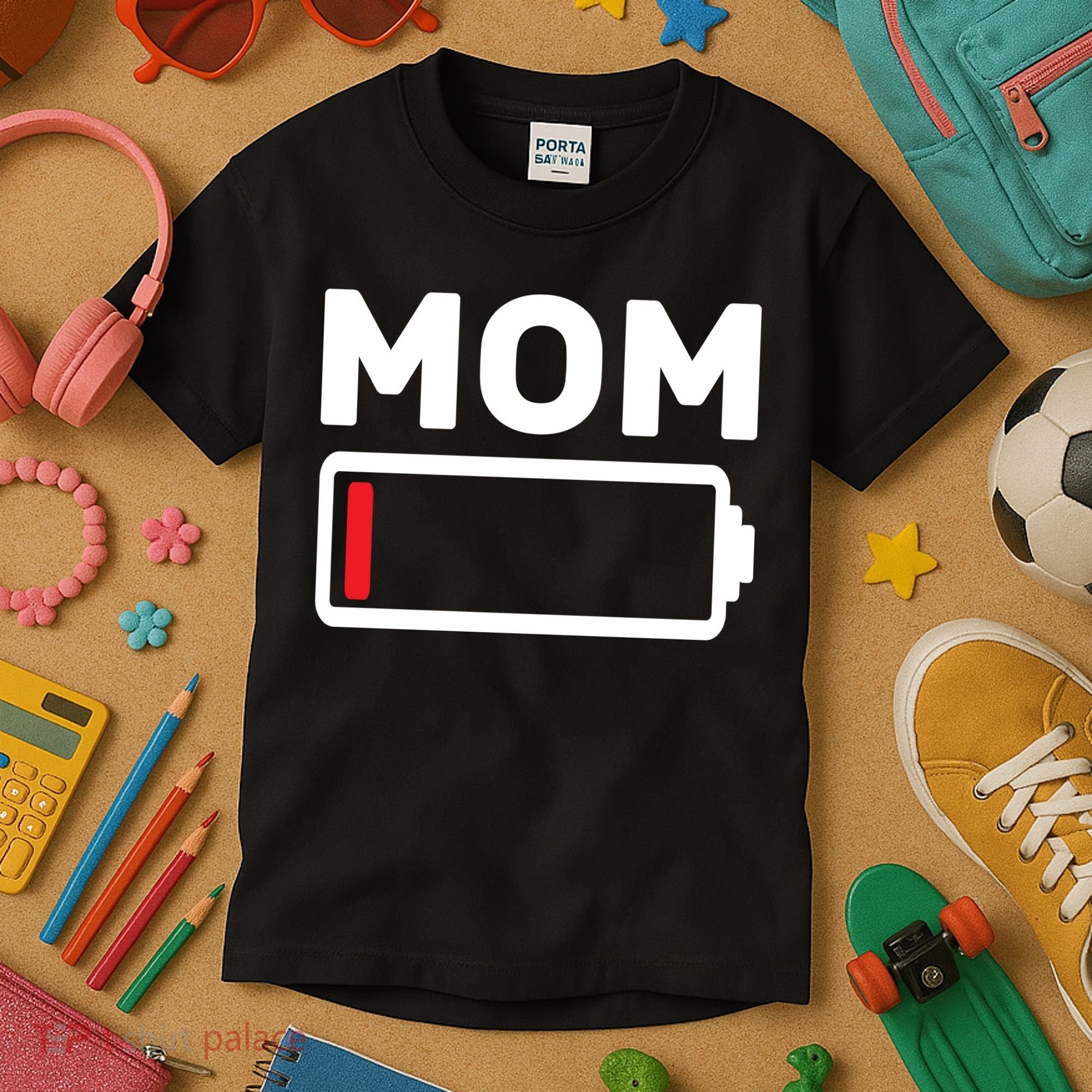 Mom Low Battery Kids T-Shirt