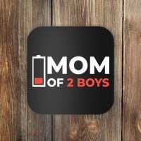 Mom Of 2 Boys Low Battery Coaster thumb 0
