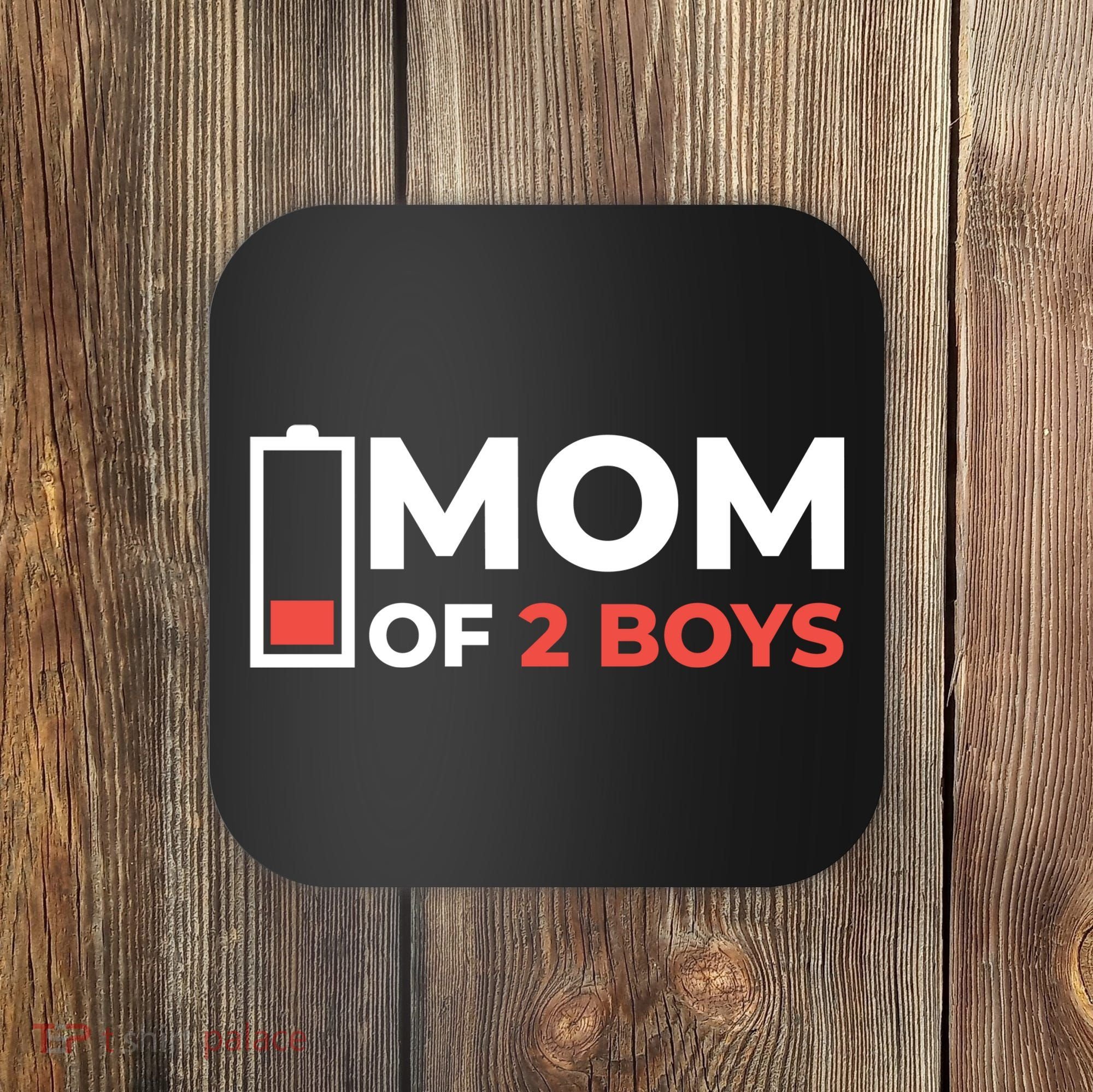 Mom Of 2 Boys Low Battery Coaster