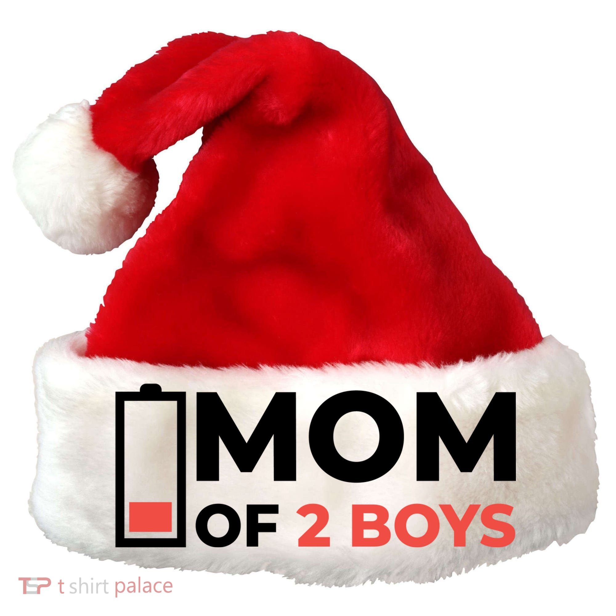 Mom Of 2 Boys Low Battery Santa Hat