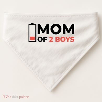 Mom Of 2 Boys Low Battery USA-Made Doggie Bandana