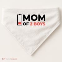 Mom Of 2 Boys Low Battery USA-Made Doggie Bandana thumb 0