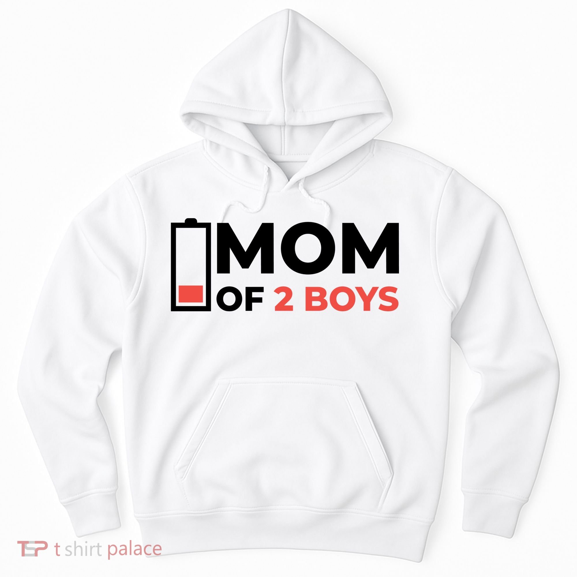 Mom Of 2 Boys Low Battery Hoodie