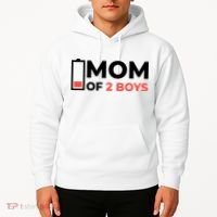 Mom Of 2 Boys Low Battery Hoodie thumb 2