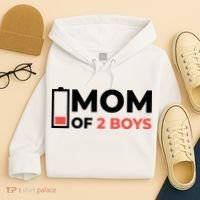 Mom Of 2 Boys Low Battery Hoodie thumb 4