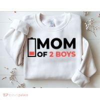 Mom Of 2 Boys Low Battery Sweatshirt thumb 2