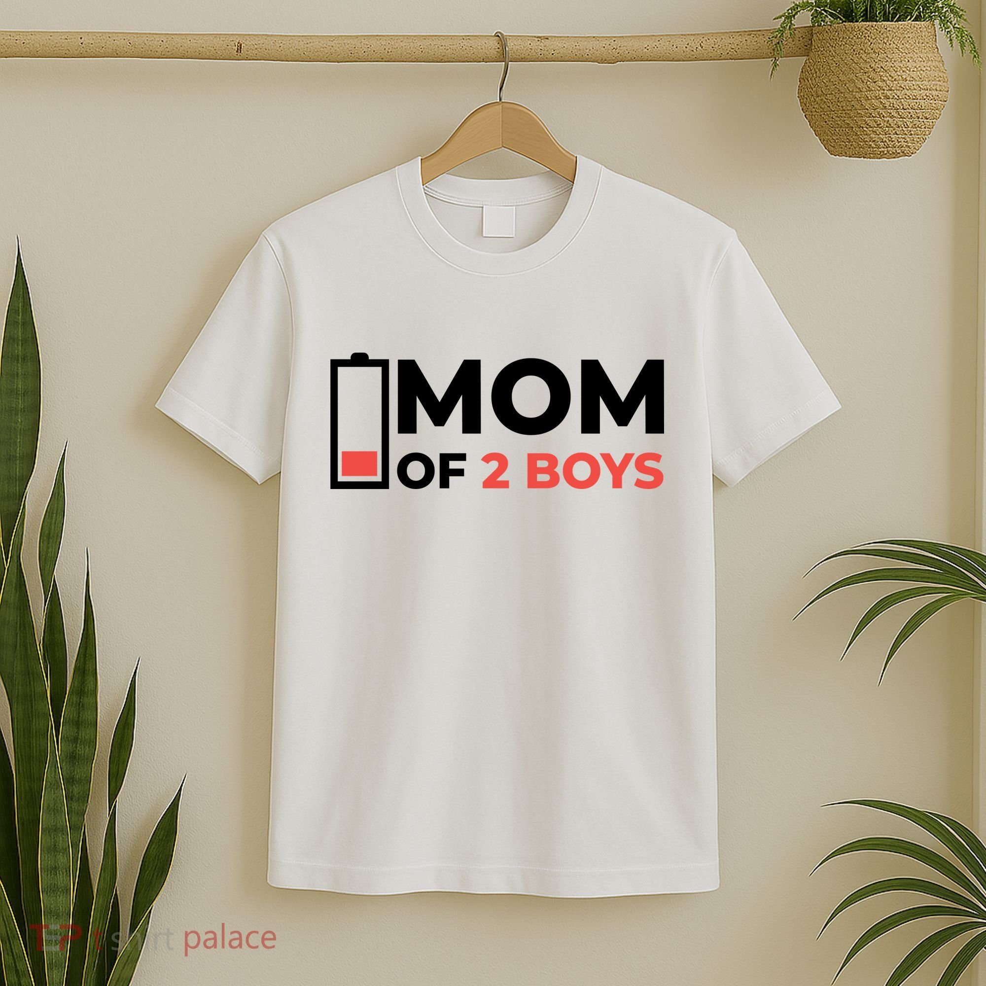 Mom Of 2 Boys Low Battery T-Shirt