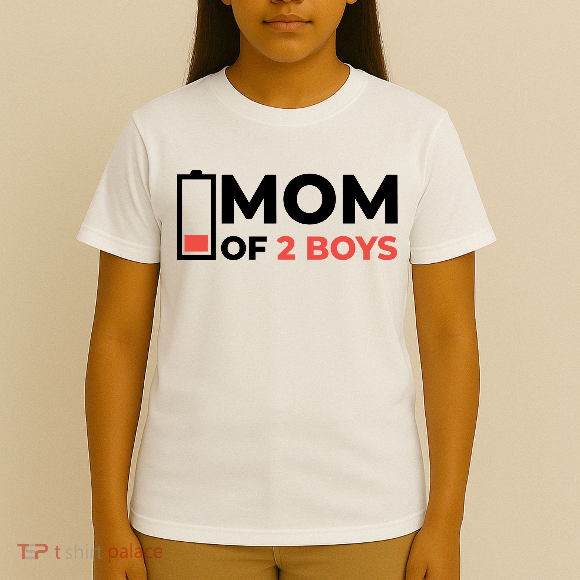 Mom Of 2 Boys Low Battery T-Shirt