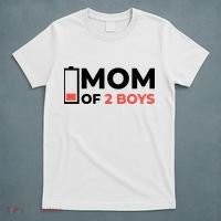 Mom Of 2 Boys Low Battery T-Shirt thumb 5