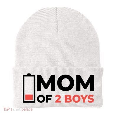 Mom Of 2 Boys Low Battery Beanie