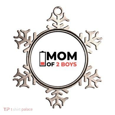 Mom Of 2 Boys Low Battery Ornament