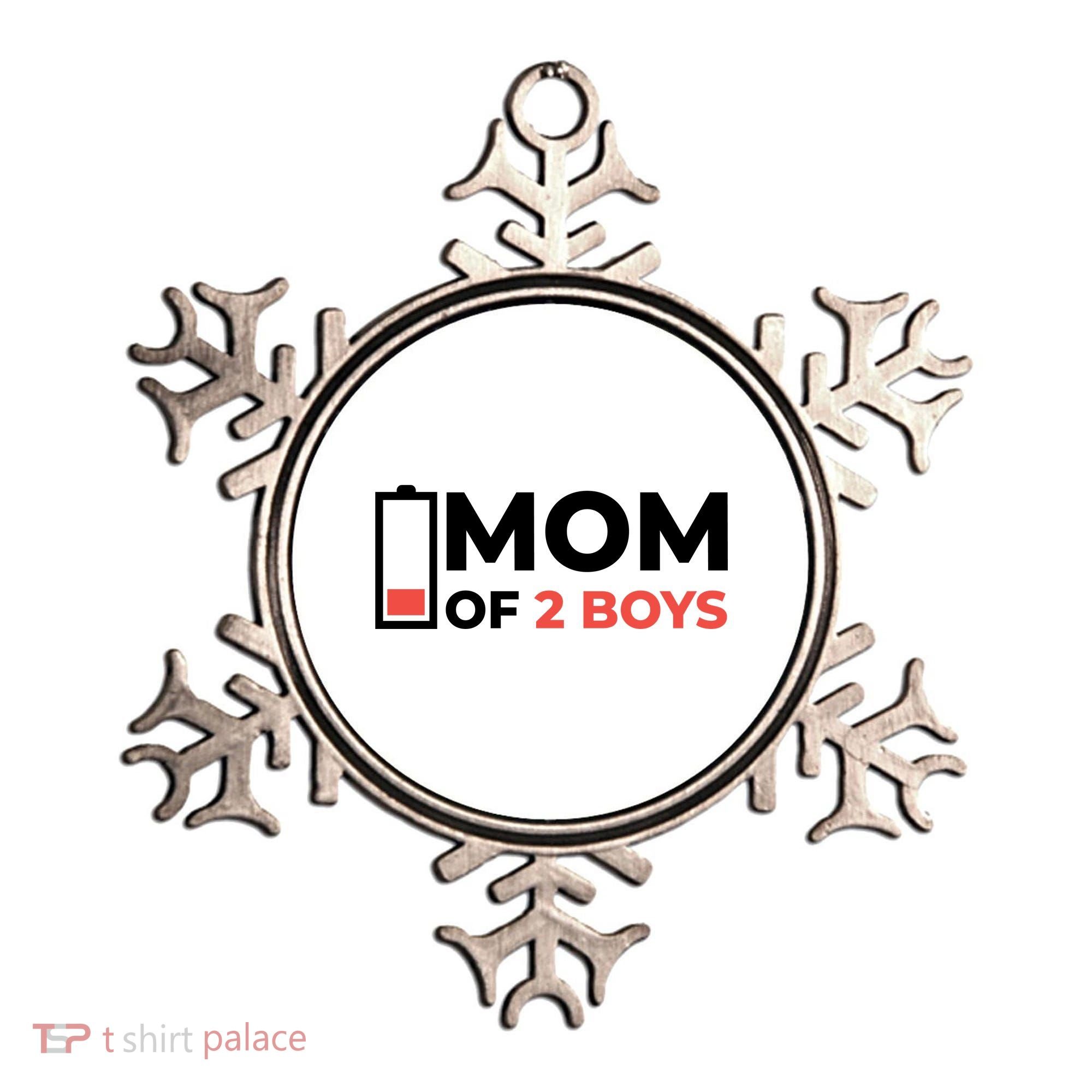 Mom Of 2 Boys Low Battery Ornament