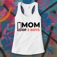 Mom Of 2 Boys Low Battery Women's Tank Top thumb 3