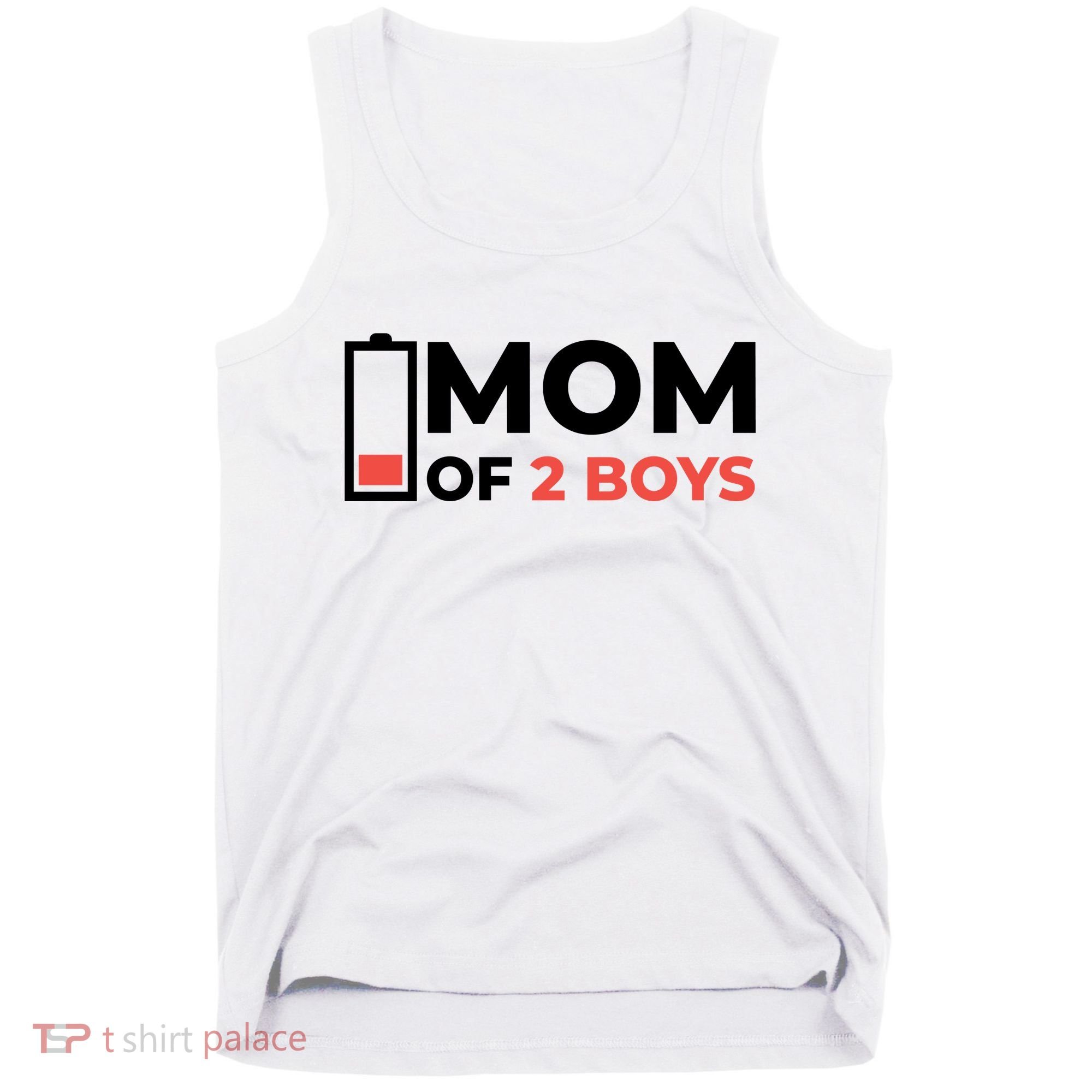 Mom Of 2 Boys Low Battery Tank Top