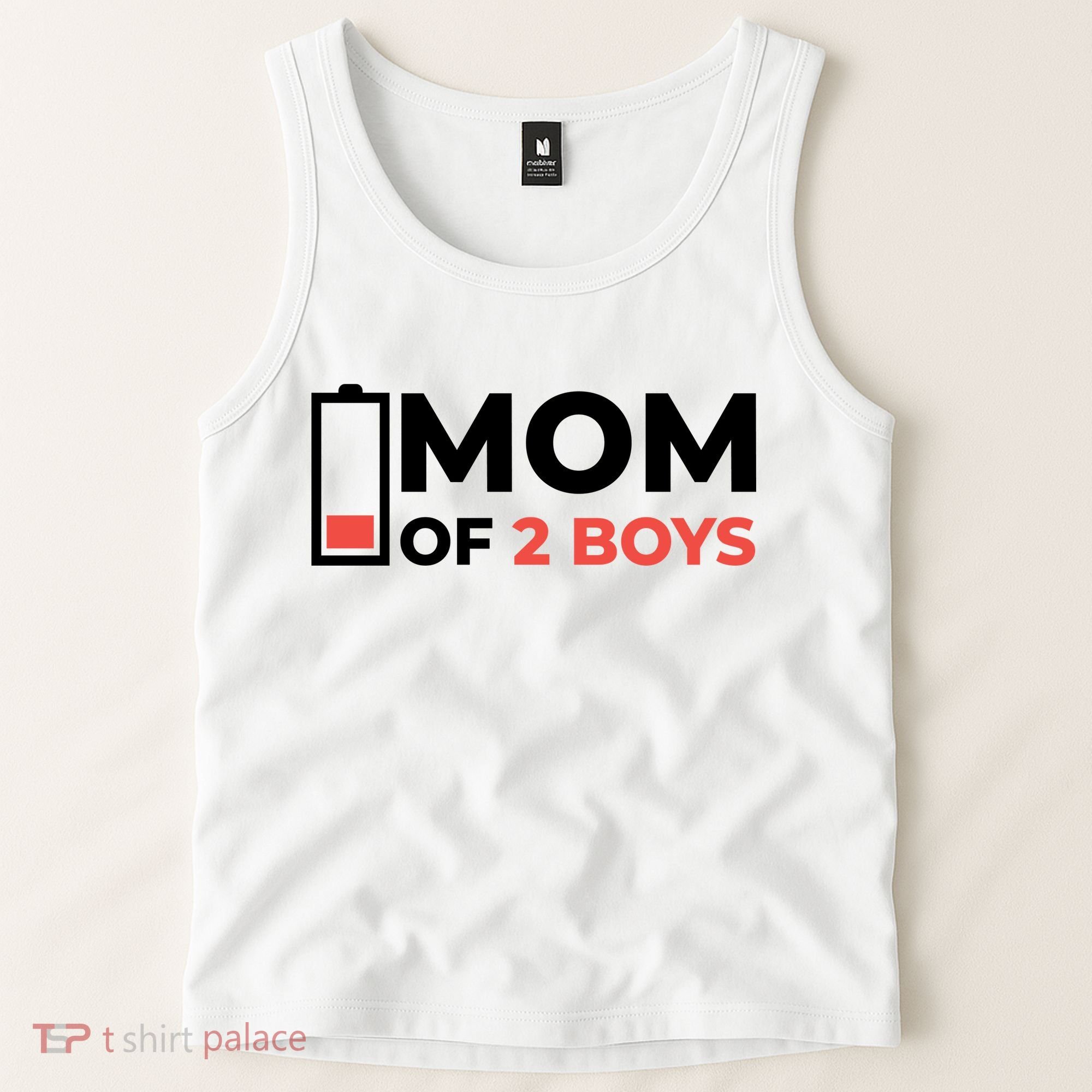 Mom Of 2 Boys Low Battery Tank Top