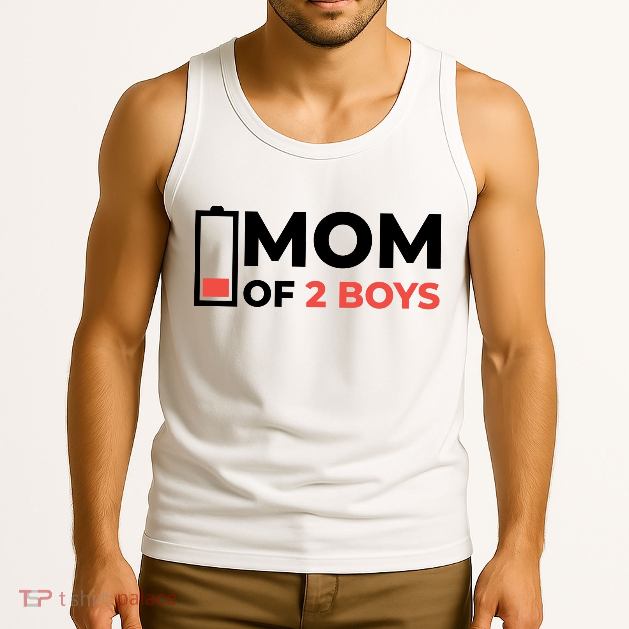 Mom Of 2 Boys Low Battery Tank Top