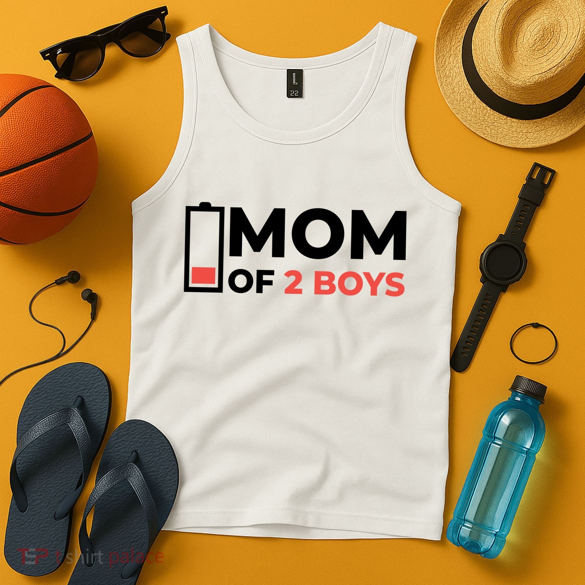 Mom Of 2 Boys Low Battery Tank Top
