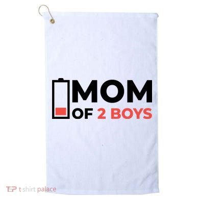 Mom Of 2 Boys Low Battery Golf Towel
