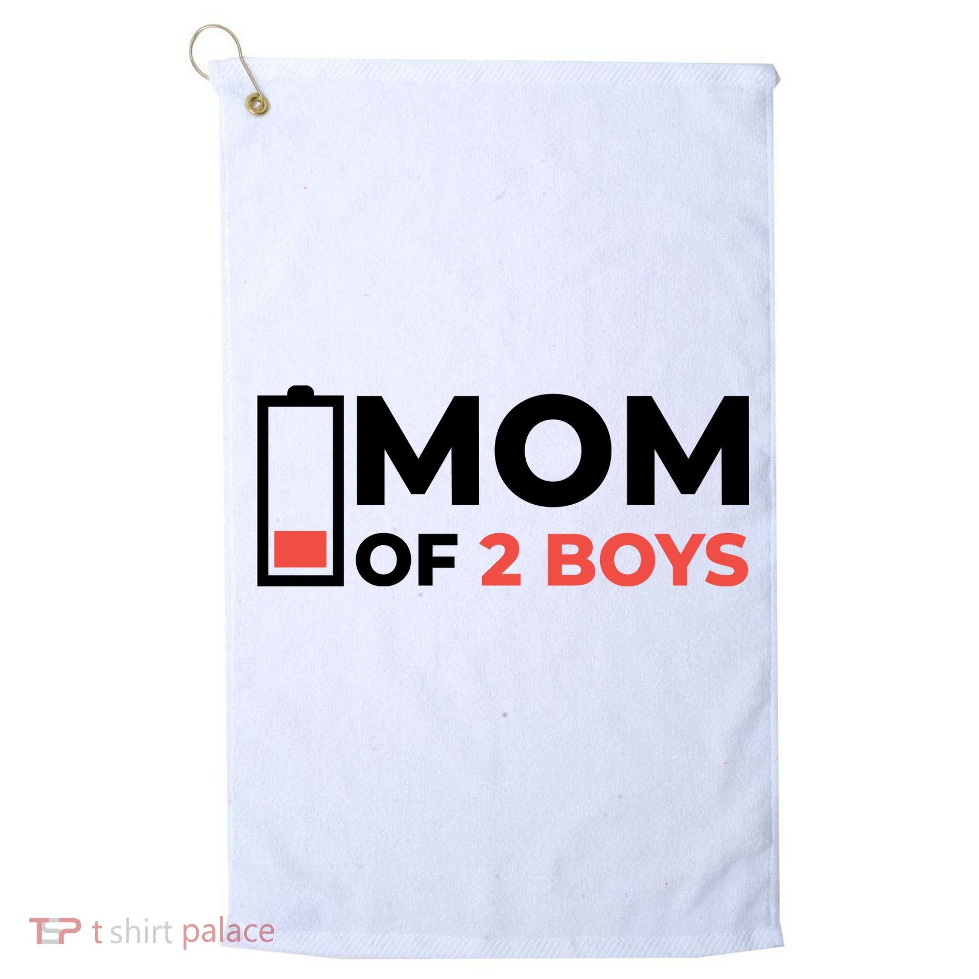 Mom Of 2 Boys Low Battery Golf Towel