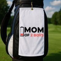 Mom Of 2 Boys Low Battery Golf Towel thumb 2