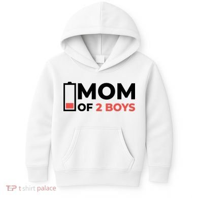 Mom Of 2 Boys Low Battery Kids Hoodie