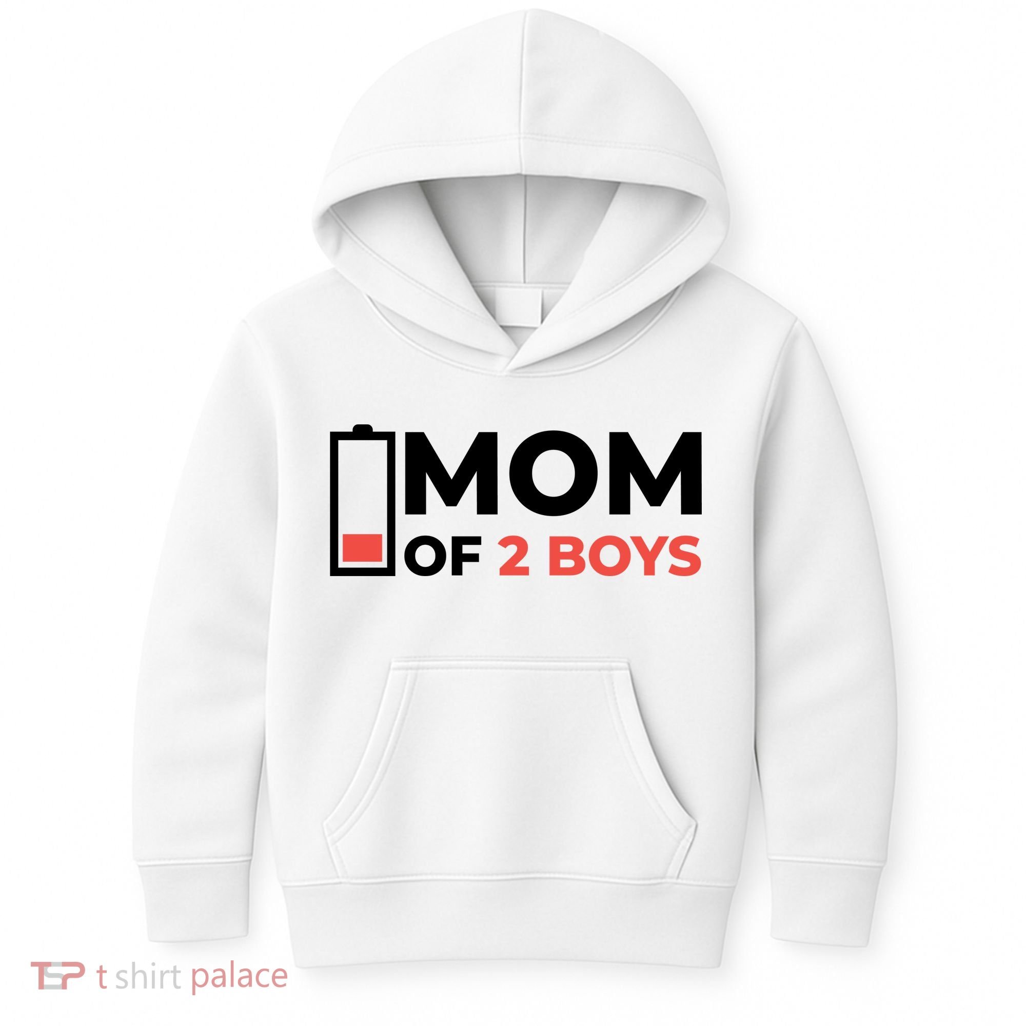 Mom Of 2 Boys Low Battery Kids Hoodie