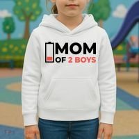 Mom Of 2 Boys Low Battery Kids Hoodie thumb 3