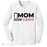 Mom Of 2 Boys Low Battery Kids Long Sleeve Shirt thumb 0