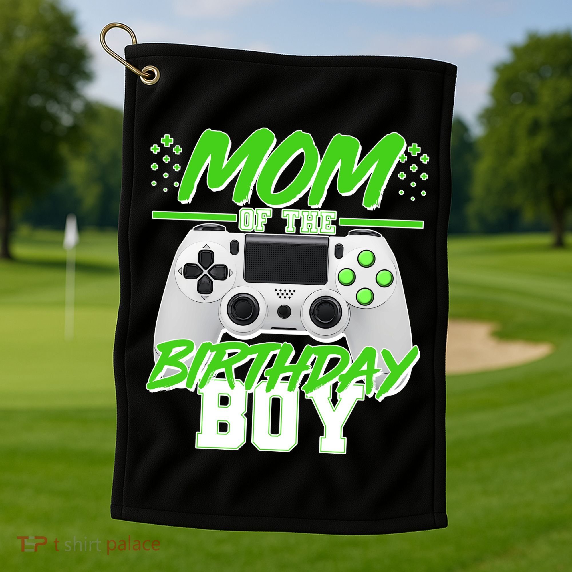 Mom Of Birthday Boy Video Gamer Golf Towel