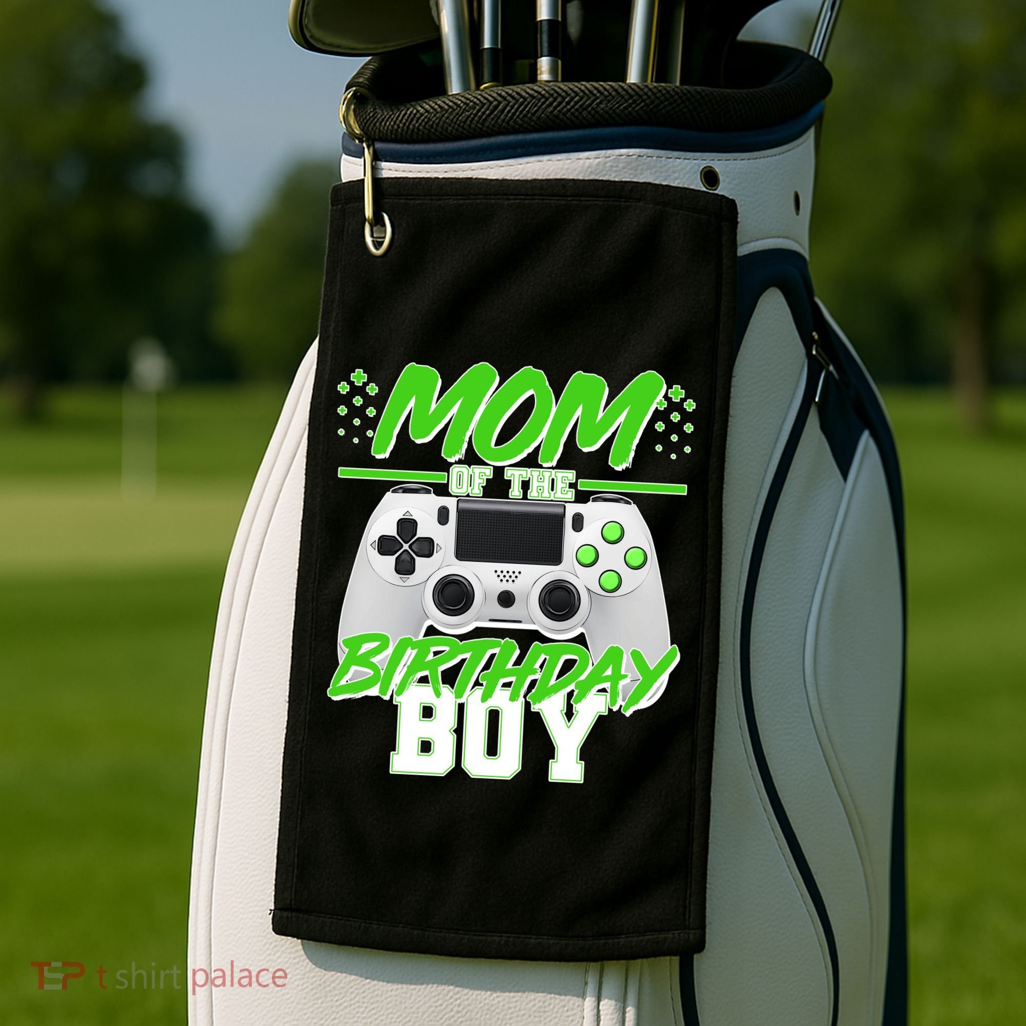 Mom Of Birthday Boy Video Gamer Golf Towel