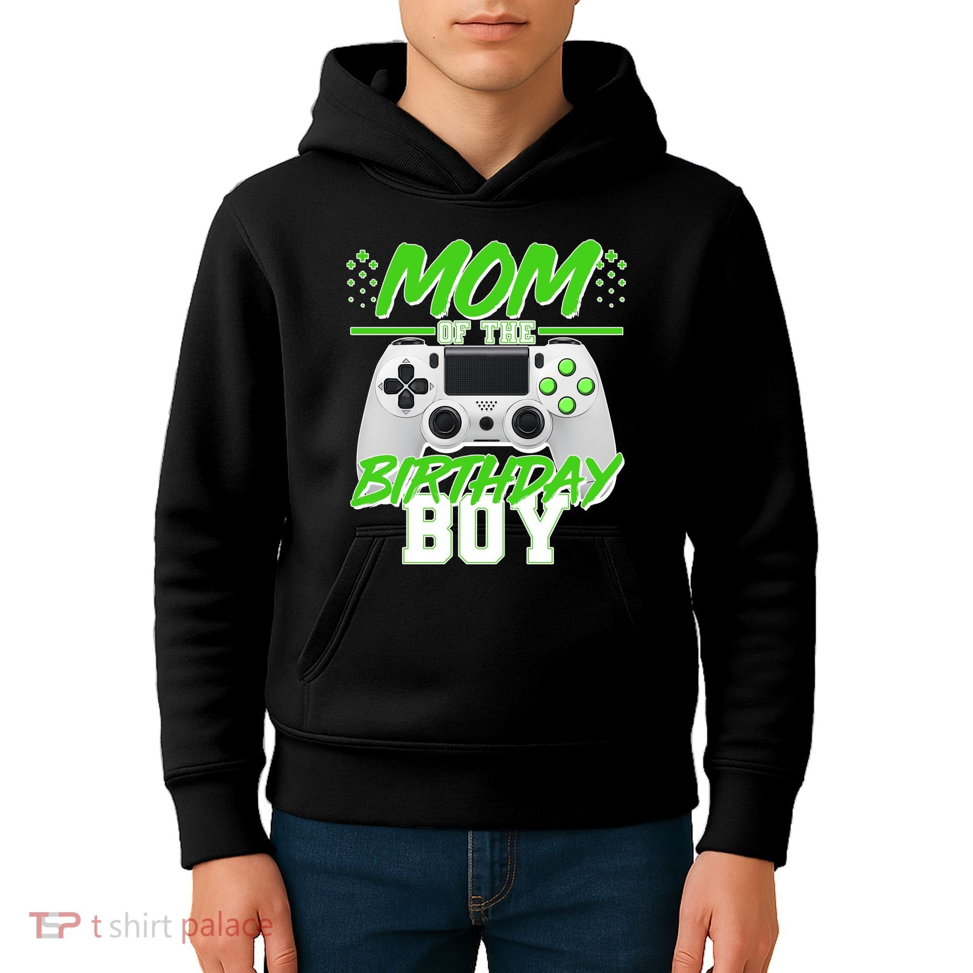 Mom Of Birthday Boy Video Gamer Kids Hoodie
