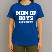 Mom of Boys Hashtag Out Numbered T-Shirt thumb 4