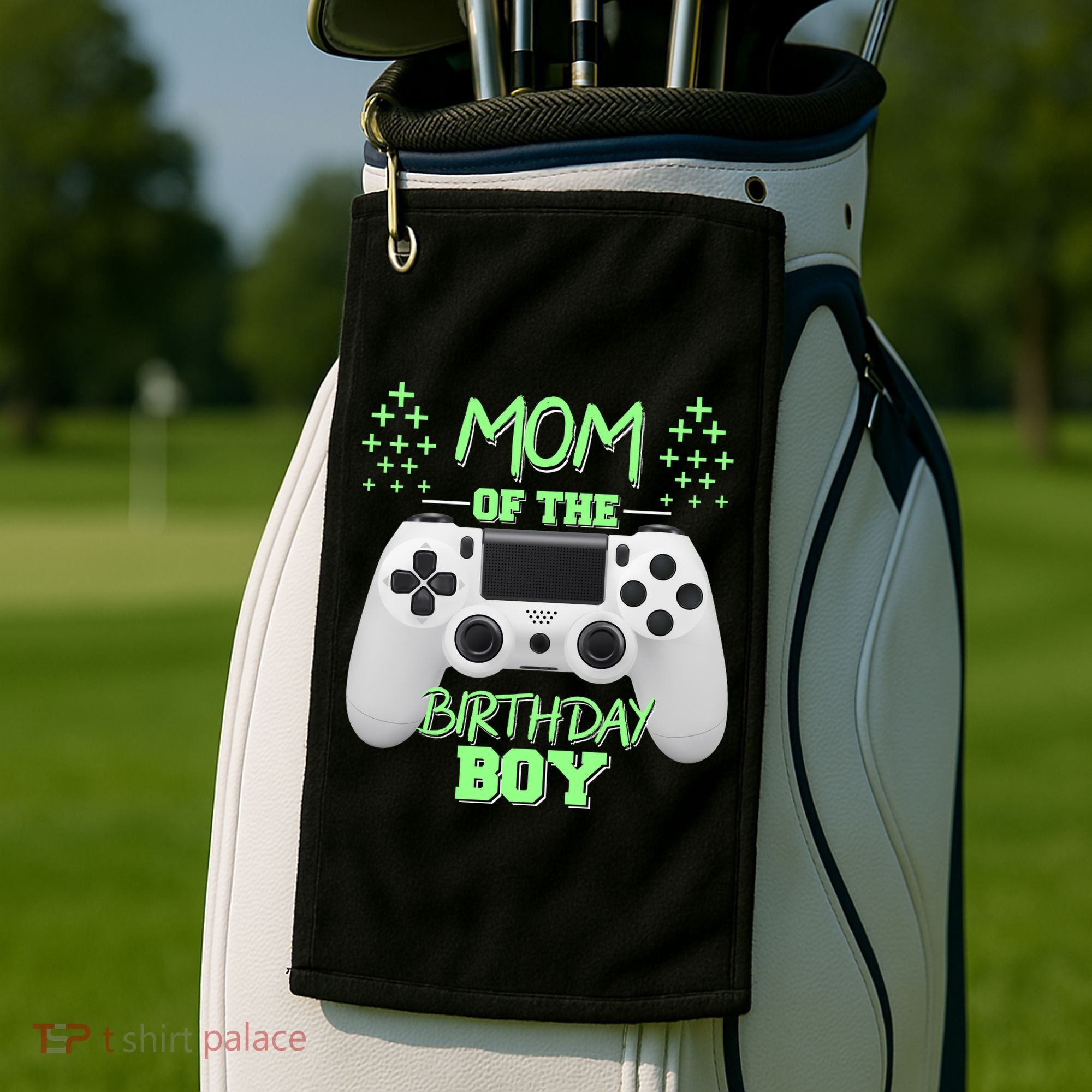 Mom Of The Birthday Boy Golf Towel