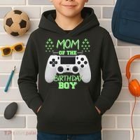 Mom Of The Birthday Boy Kids Hoodie thumb 2