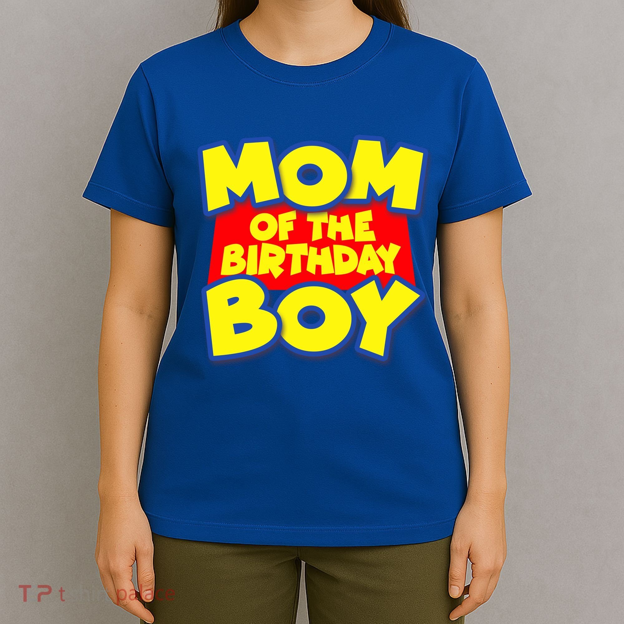Mom of the Birthday Boy Spoof Toy Logo T-Shirt