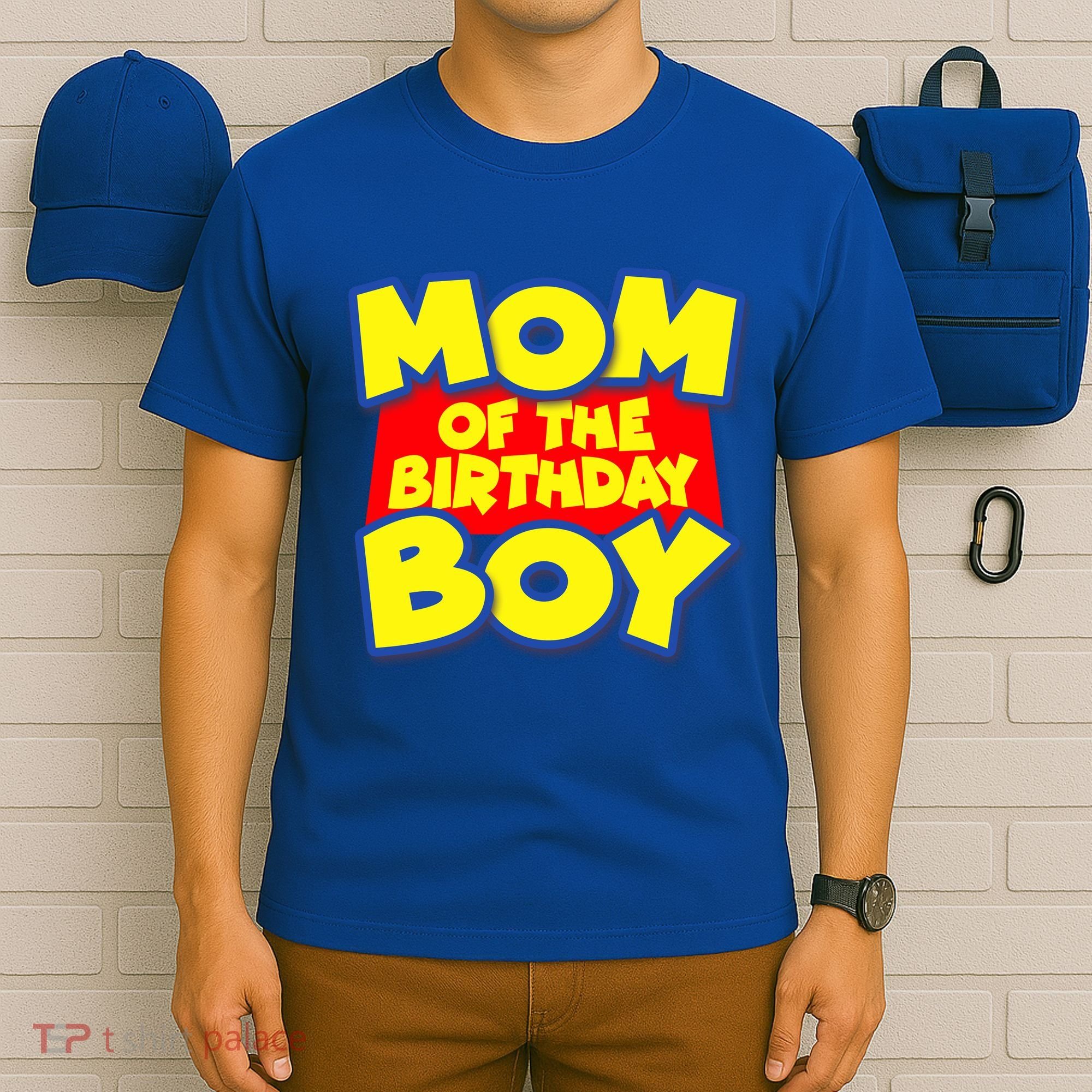 Mom of the Birthday Boy Spoof Toy Logo T-Shirt