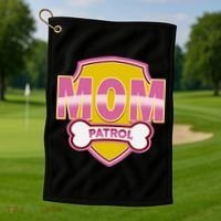 Mom Patrol Dog Mom Golf Towel thumb 1