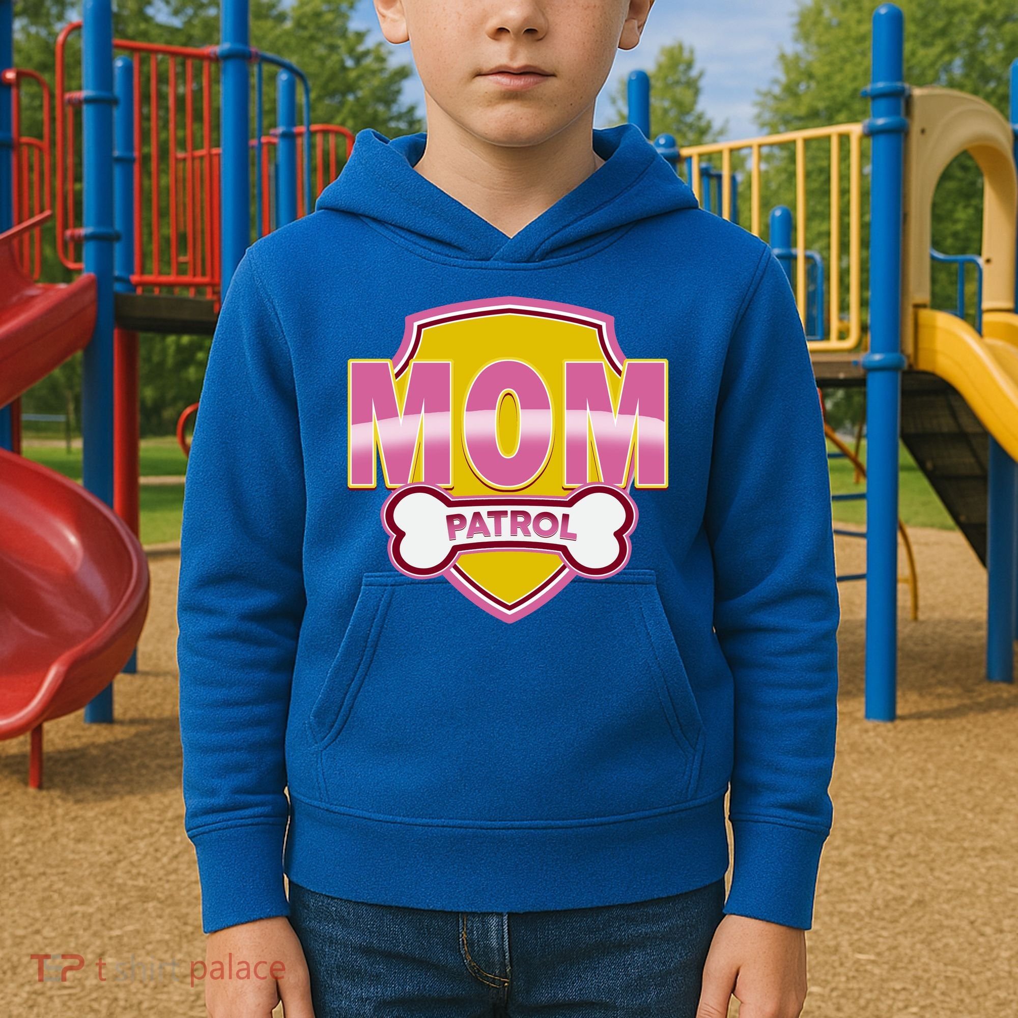 Mom Patrol Dog Mom Kids Hoodie